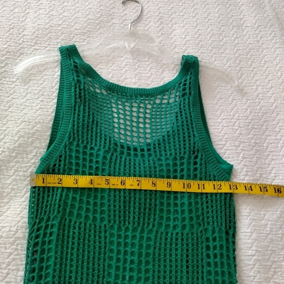 Joie Normandy Open-Knit Cotton Midi Dress Green Sz S - Picture 9 of 10